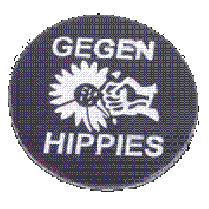 Pin 'Gegen Hippies'