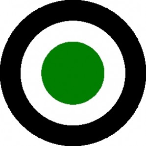 Pin 'Target' schwarz/weiß/grün