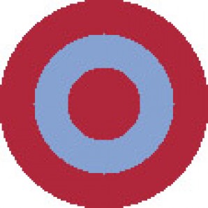 Pin 'Target weinrot/blau'