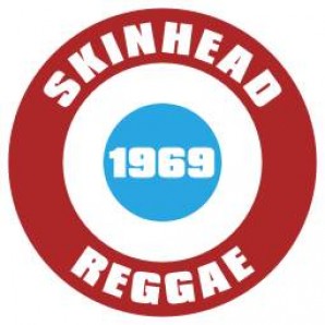 Button 'Skinhead Reggae'  weinrot/blau