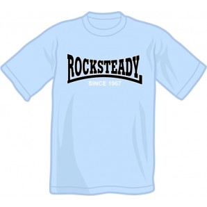 gratis ab 150 € Bestellwert: T-Shirt 'Rocksteady - Since 1967' hellblau, Gr. S - XXL + freier Inlandsversand!