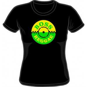 Girlie Shirt 'Boss Reggae' schwarz, Gr. S - XL