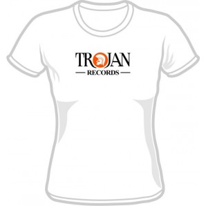 Girlie Shirt 'Trojan Records' weiß, Gr. XL, XXL