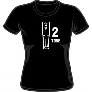 Girlie Shirt 'Two Tone' schwarz, alle Größen