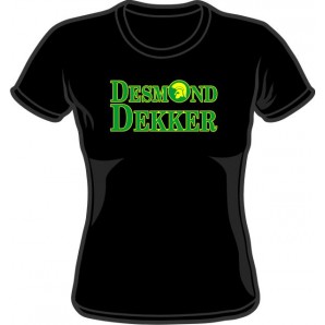 Girlie Shirt 'Desmond Dekker' schwarz, Gr. S - L