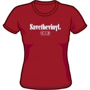 Girlie Shirt 'Save The Vinyl - V.O.R.' rot, Gr. S bis XL