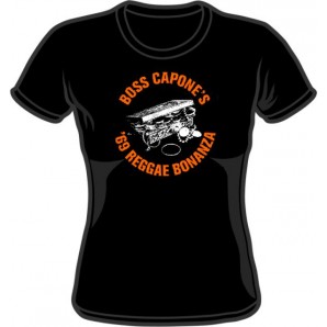 Girlie Shirt 'Boss Capone - '69 Reggae Bonanza' schwarz - Gr. M - XXL