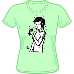 Girlie Shirt 'CHema Skandal! - Renee Girl' mint - Gr. S - XL