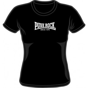 Girlie Shirt 'Punk Rock Since 1976' schwarz, alle Größen