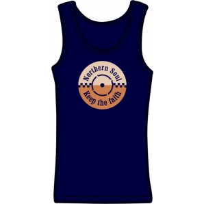 Girlie Tanktop 'Northern Soul - Keep The Faith' dunkelblau, Gr. S - XL