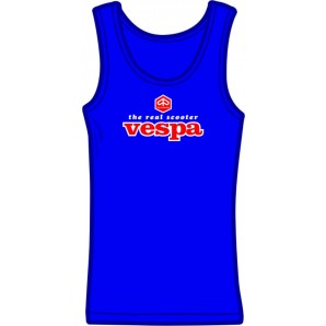 Girlie Tanktop 'Vespa - The Real Scooter' royalblau, Gr. S - XL