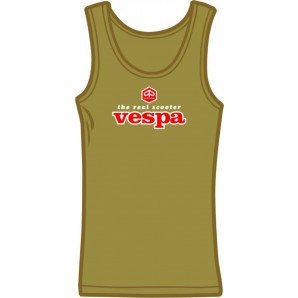 Girlie Tanktop 'Vespa - The Real Scooter' oliv, Gr. S - XL