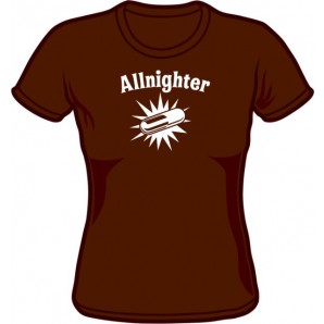 Girlie Shirt 'Allnighter' diverse Farben, Gr. S bis XL