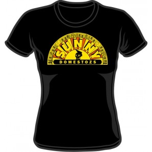 Girlie Shirt 'Sunny Domestozs' schwarz - Skull, Gr. S bis XL