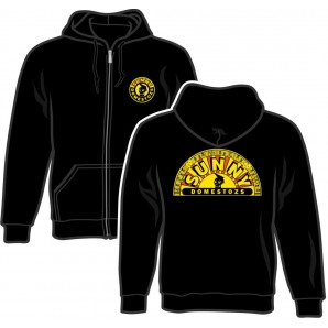 Zipper-Kapuzenpulli 'Sunny Domestozs' schwarz - Skull, Gr. S bis XXL