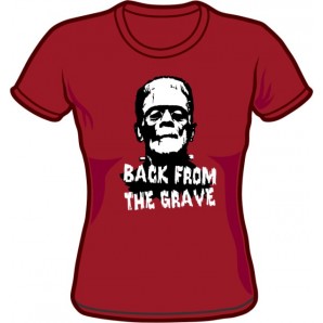Girlie Shirt 'Back From The Grave' - weinrot, Gr. S - XL