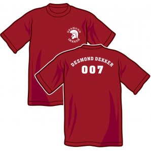T-Shirt 'Desmond Dekker - 007' Gr. S - XXL burgund