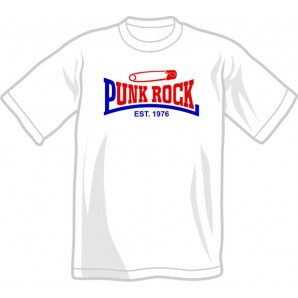 T-Shirt 'Punk Rock Est. 1976' weiß, Gr. S - XXXL
