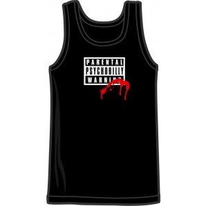 Tanktop 'Parental Warning: Psychobilly' schwarz, Gr. S - XXL