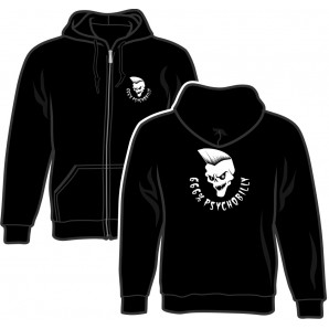 Zipper '666% Psychobilly' schwarz, Gr. M - XL