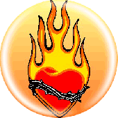 Button 'Burning Heart 1'