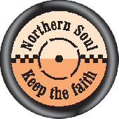 Button 'Northern Soul - Keep The Faith' schwarz