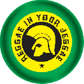 Button 'Reggae In Your Jeggae' grün