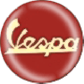 Button 'Vespa - Old Logo' weinrot