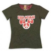 Girlie Shirt 69 'Peace Sign' olivgrün Gr. S - XL
