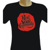 Girlie Shirt 'Red Soul Community' schwarz, Gr. S + M