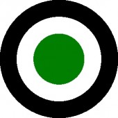 Pin 'Target' schwarz/weiß/grün
