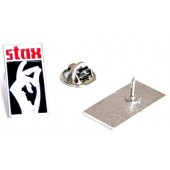 Pin 'Stax' rot/weiss