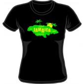 Girlie Shirt 'Jamaica Island' schwarz, Gr. XS bis XL