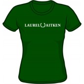 Girlie Shirt 'Laurel Aitken' Flock flaschengrün, Gr. S - XL
