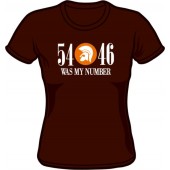 Girlie Shirt '54 - 46 Was My Number' dunkelbraun - Gr. M - XXL