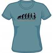 Girlie Shirt 'Evolution Of Ska' stahlblau - Gr. S - XXL