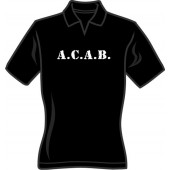 Girlie Poloshirt 'A.C.A.B. - mit V-Neck' - Gr. S, M, L