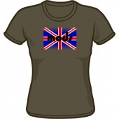 Girlie Shirt 'Mods - Union Jack' grau, Gr. S, M, L