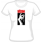 Girlie Shirt 'Stax Logo Hochformat' weiß, Gr. S - XXL