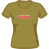 Girlie Shirt 'Vespa - The Real Scooter' olivgrün, Gr. S - XL