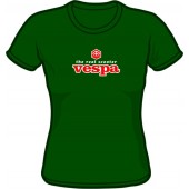 Girlie Shirt 'Vespa - The Real Scooter' olivgrün, Gr. S - XL