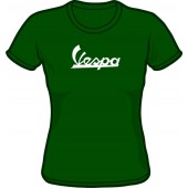 Girlie Shirt 'Vespa - Vintage Logo' bottlegreen, Gr. S - XL
