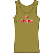 Girlie Tanktop 'Vespa - The Real Scooter' oliv, Gr. S - XL