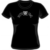 Girlie Shirt 'Nite Owl' schwarz, alle Größen