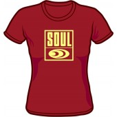 Girlie Shirt 'Soul Records' weinrot, Gr. S - XXL