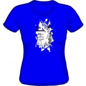 Girlie Shirt 'Sunny Domestozs - Ratte' blau, Gr. S - XL