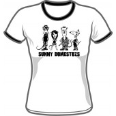 Girlie Shirt 'Sunny Domestozs - Ringershirt' Gr. S - XL