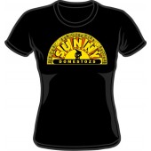 Girlie Shirt 'Sunny Domestozs' schwarz - Skull, Gr. S bis XL