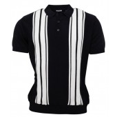 Relco Mens Knitted Mod polo shirt - navy, Gr. M