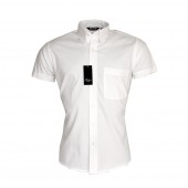 Relco Button Down Kurzärmel-Shirt 'Oxford weave - white', Gr. S - 3XL